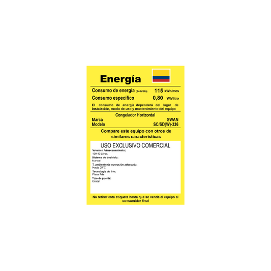 CONGELADOR SWAN SC/SD(W)-336//CHV-336 CS