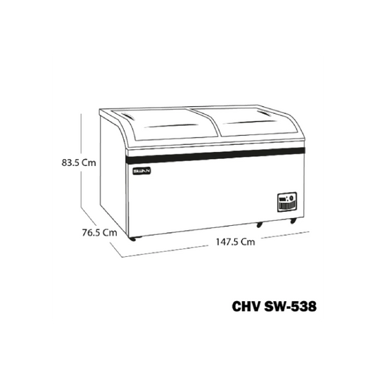 CONGELADOR SWAN CHV SW-538 TAPA DE VIDRIO
