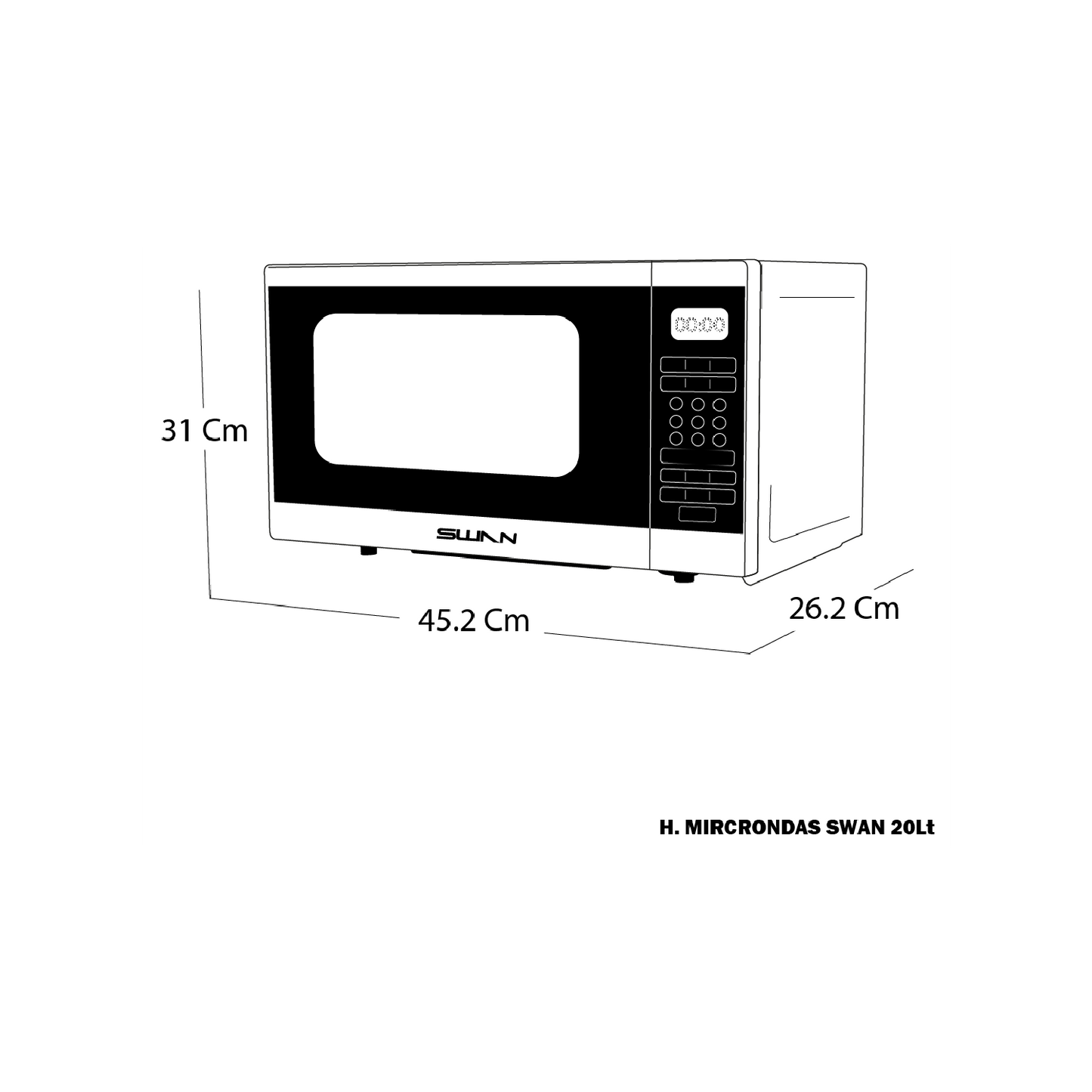 HORNO MICROONDAS SWAN SW-P70B20AP 0.7 - 20L INOX