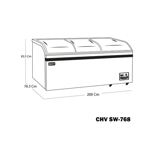 CONGELADOR SWAN CHV SW-768 TAPA DE VIDRIO