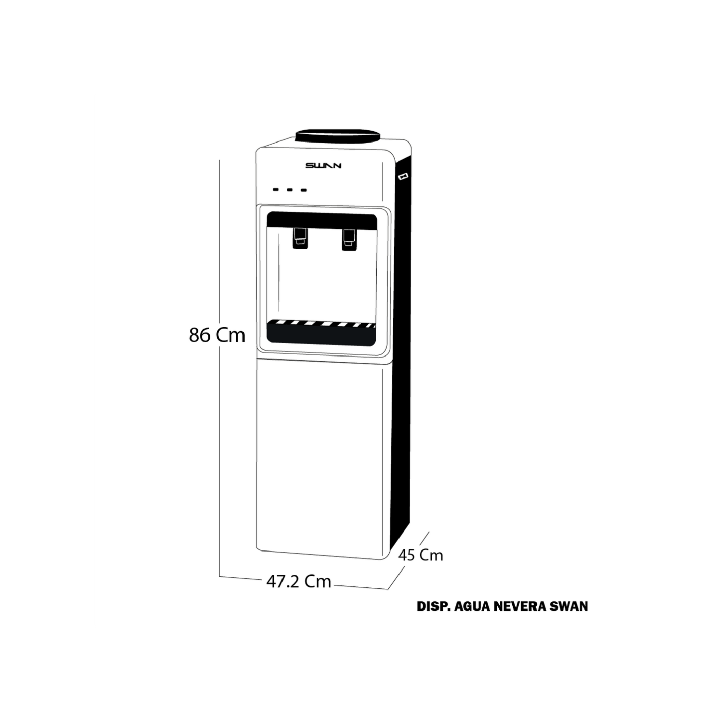 DISPENSADOR AGUA SWAN LB-LWB1.5-5X88R DE NEVERA - SILVER