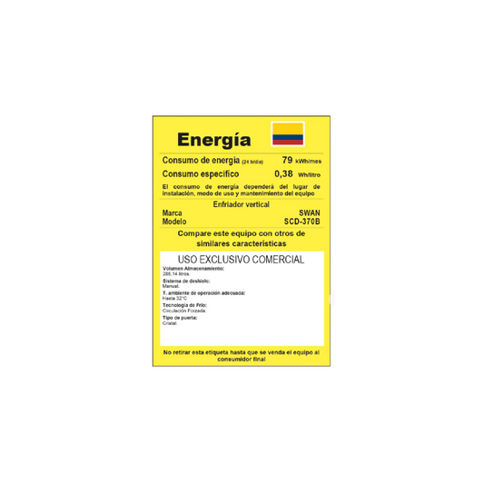 VITRINA SWAN SCD-370B//RVV-370 CS