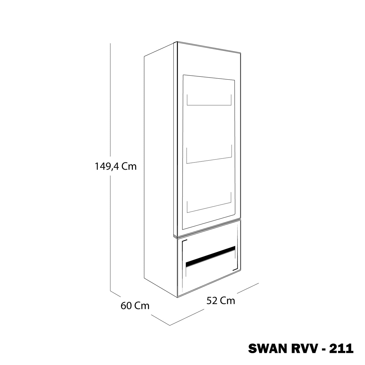 VITRINA REFRIGERADA SWAN 211 LITROS | SW-RVV-211