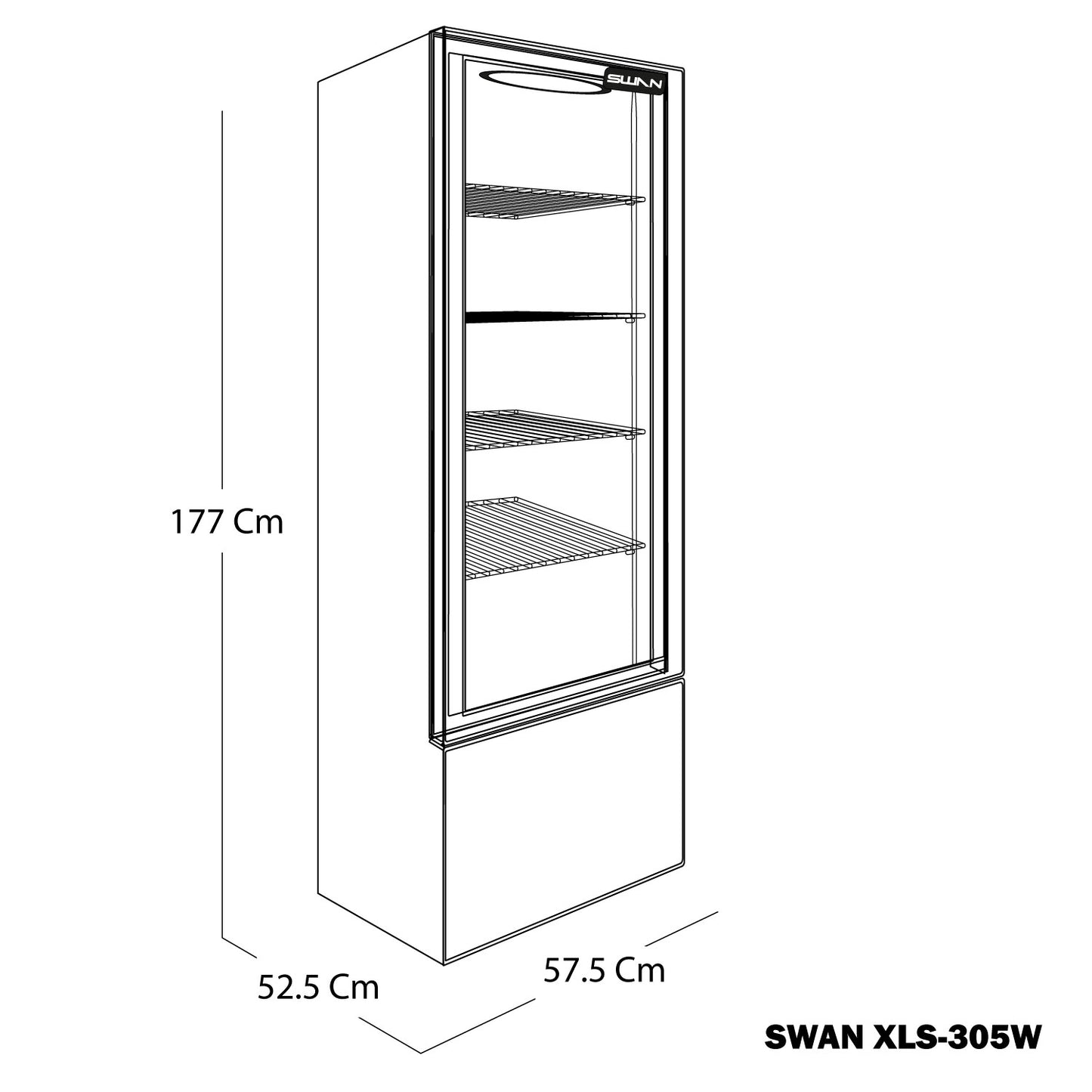 VITRINA REFRIGERADA SWAN 285 Litros | XLS 305W