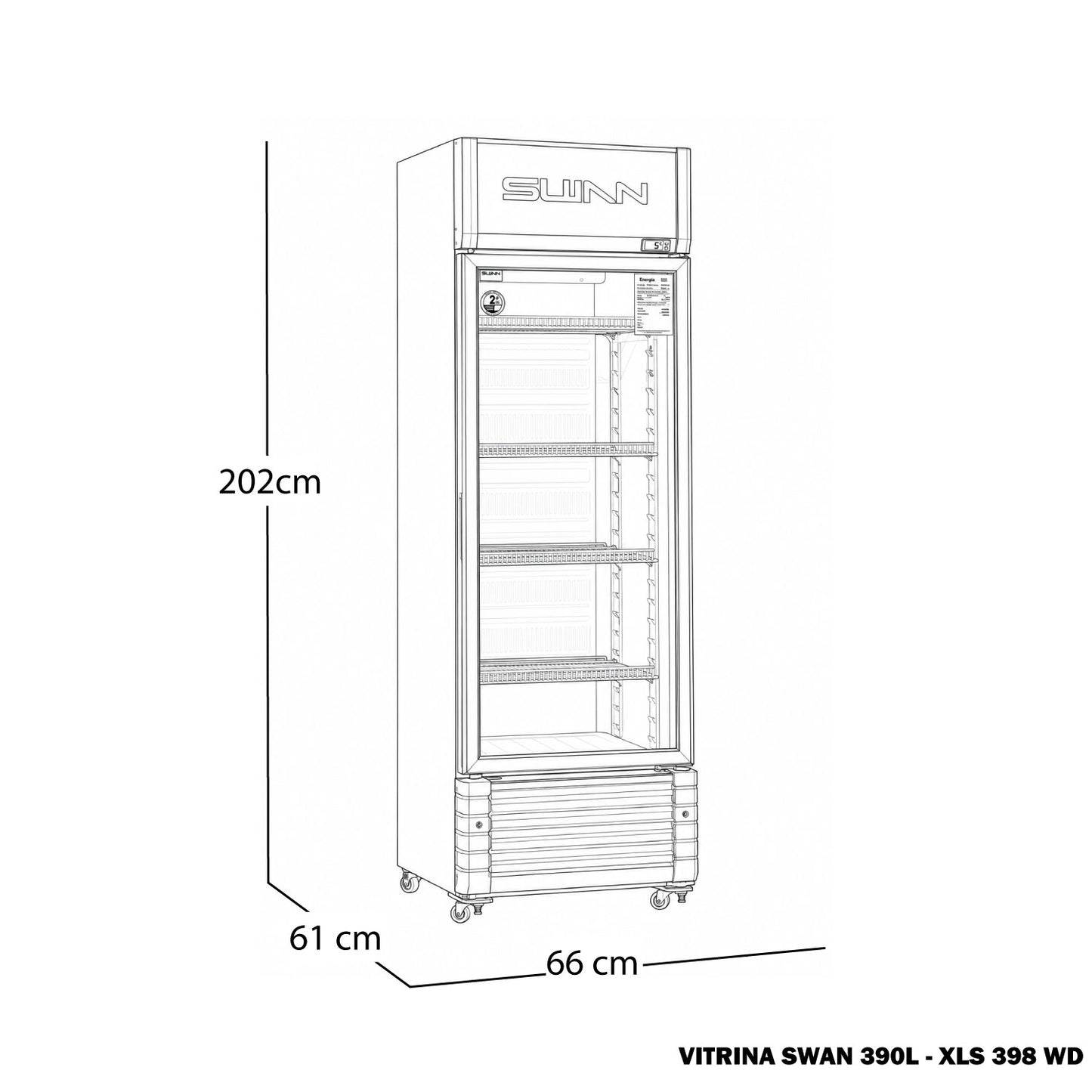 VITRINA SWAN 390L - XLS 398 WD