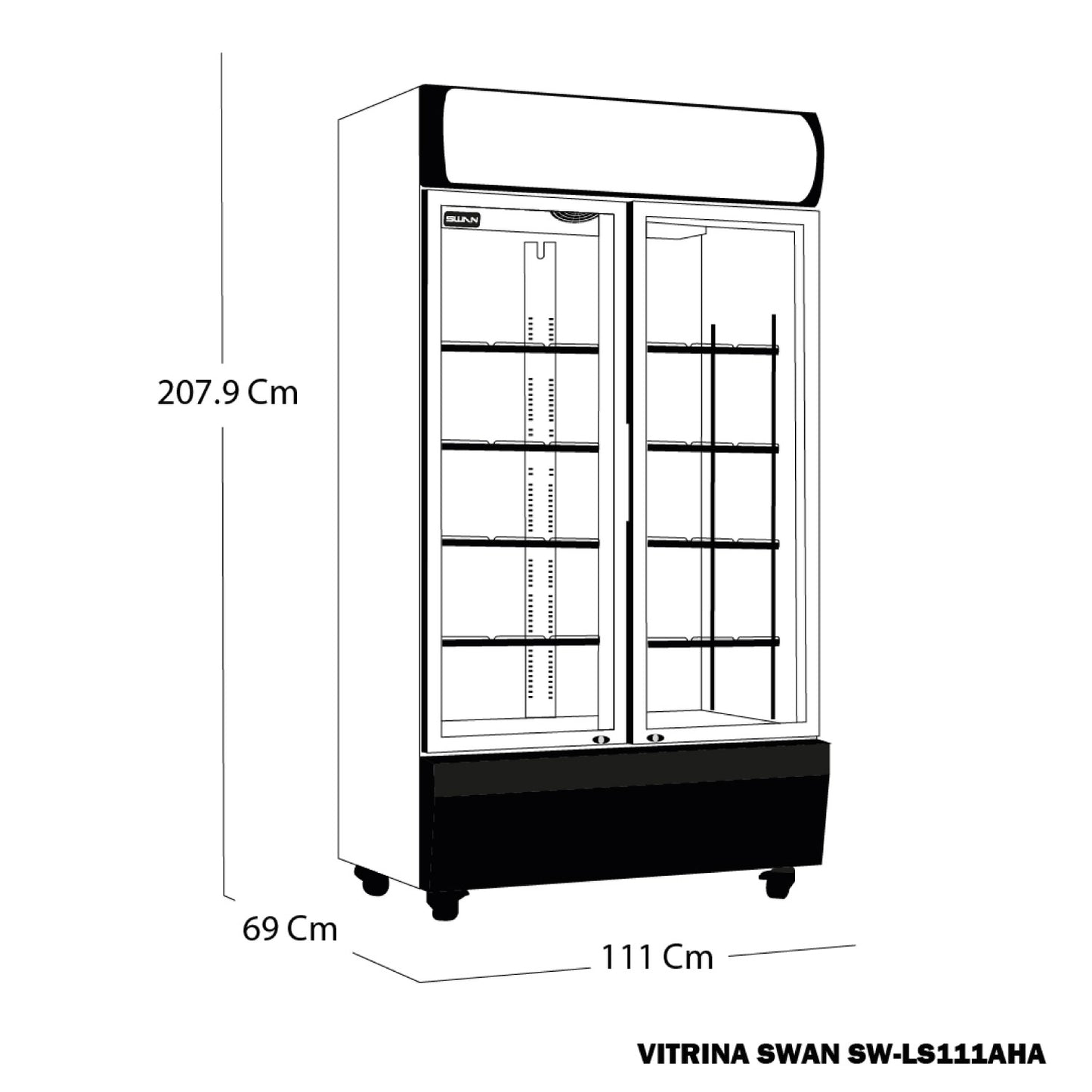 VITRINA REFRIGERADA SWAN 768 L 2 PUERTAS | SW-LS 111-2P