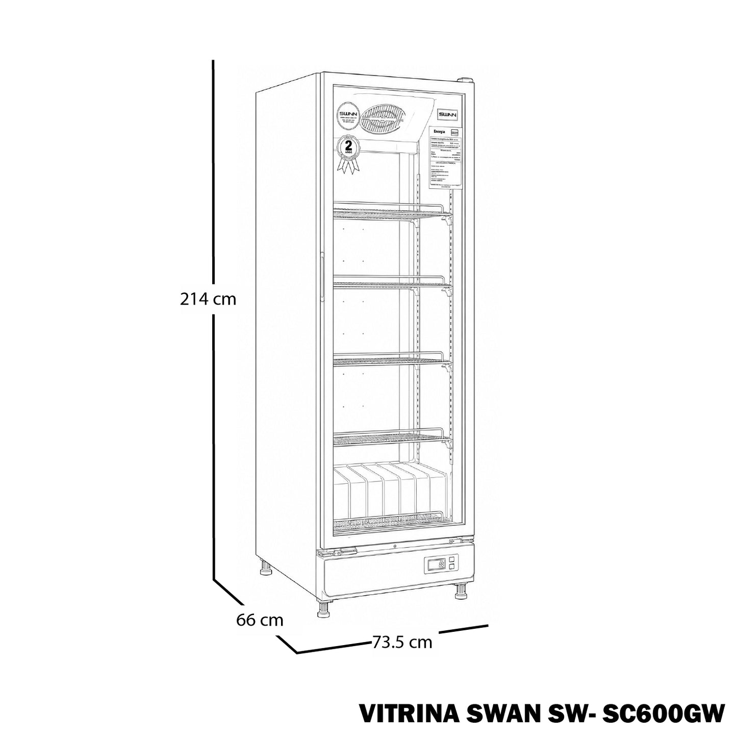 VITRINA SWAN SW-SC 600 GW - 591L