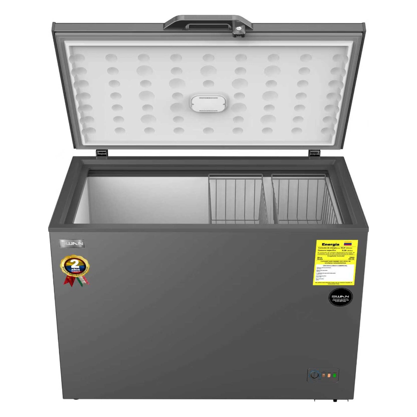 Congelador Horizontal SWAN 337L Puerta Sólida Convertible| SW-400
