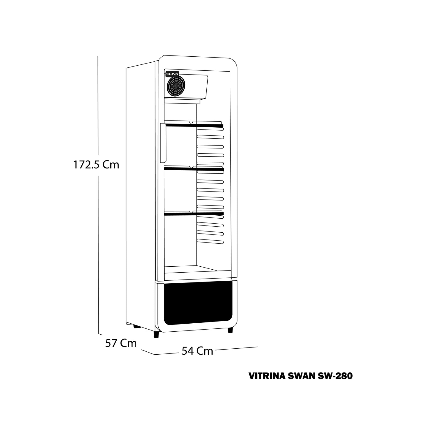 VITRINA SWAN SW-280-1P