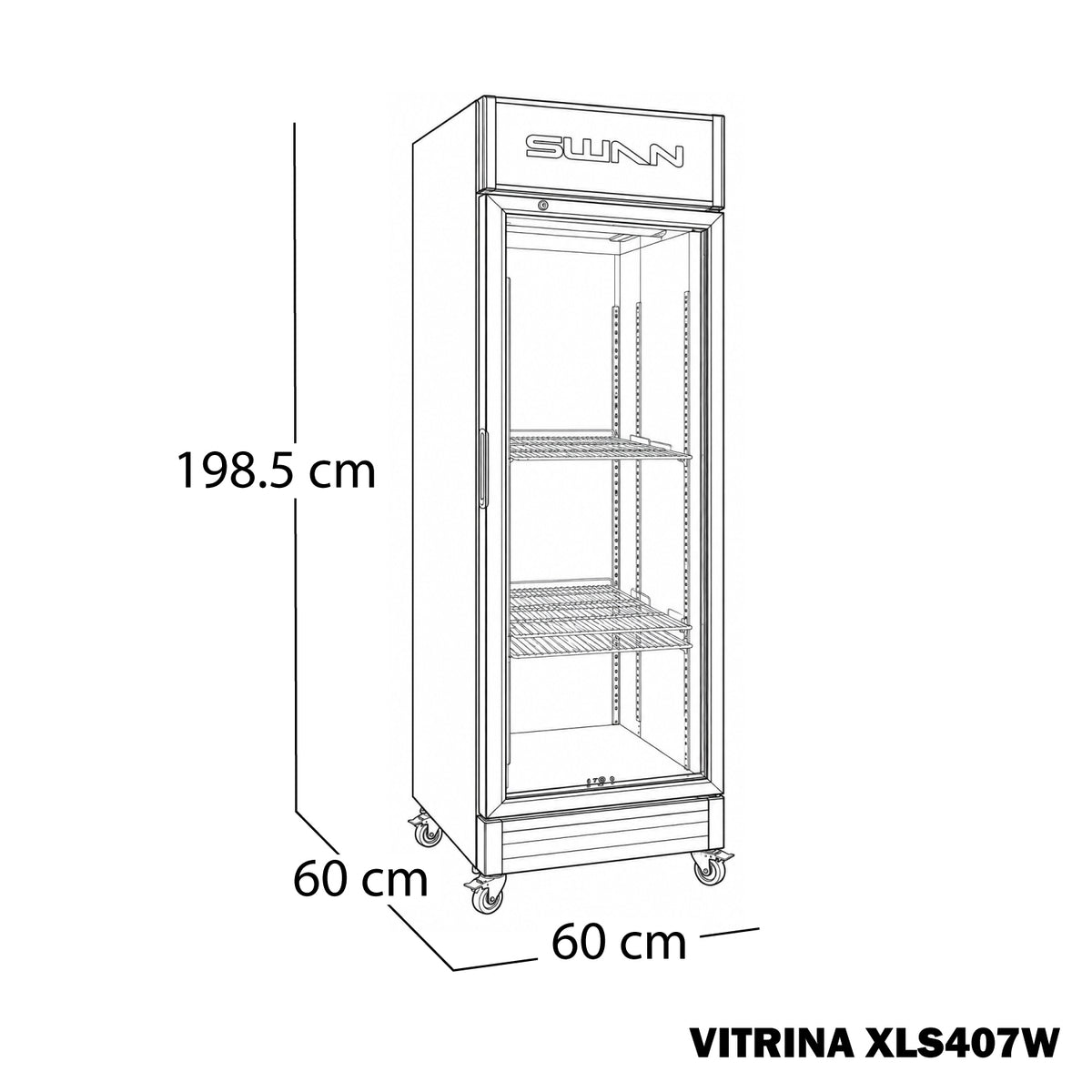 VITRINA REFRIGERADA SWAN 390 L CIRCULACION FORZADA | XLS407W