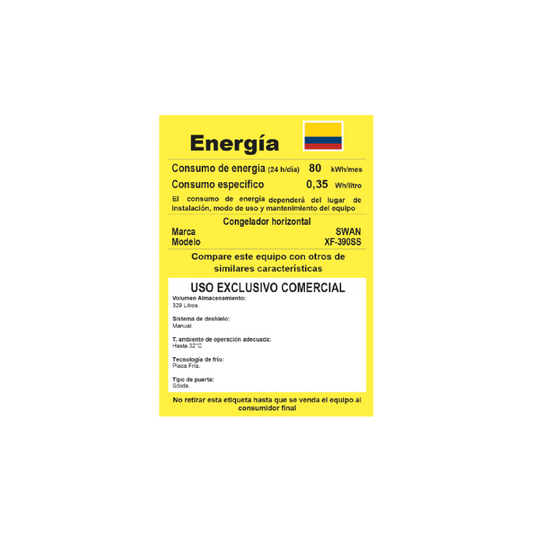 CONGELADOR SWAN XF390SS MIXTO PUERTA SÓLIDA/CHSM-390 CS